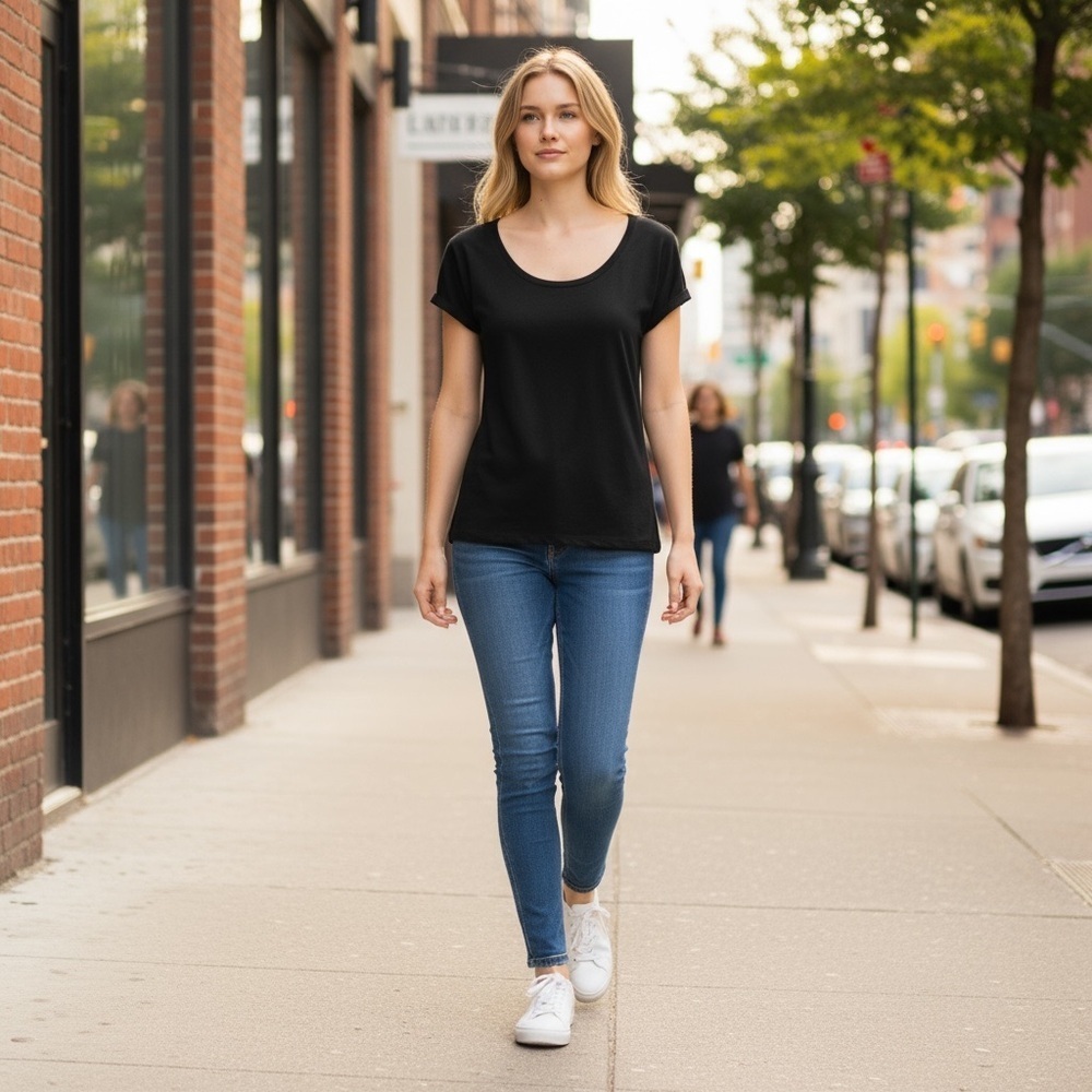 American Rag Cie Black Cap Sleeve Shirt